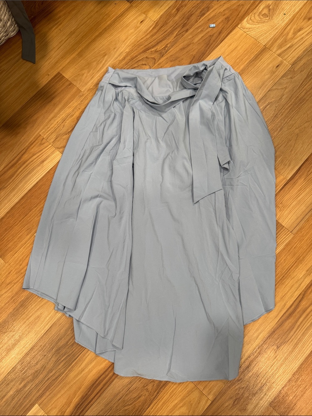 Asymmetrical Wrap Midi Skirt in Light Blue with Tie and built in shorts
